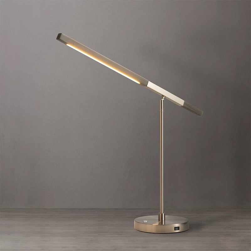 Nova California Port 35" Table Lamp, Charcoal Gray Wood/Nickel - 1011572CG