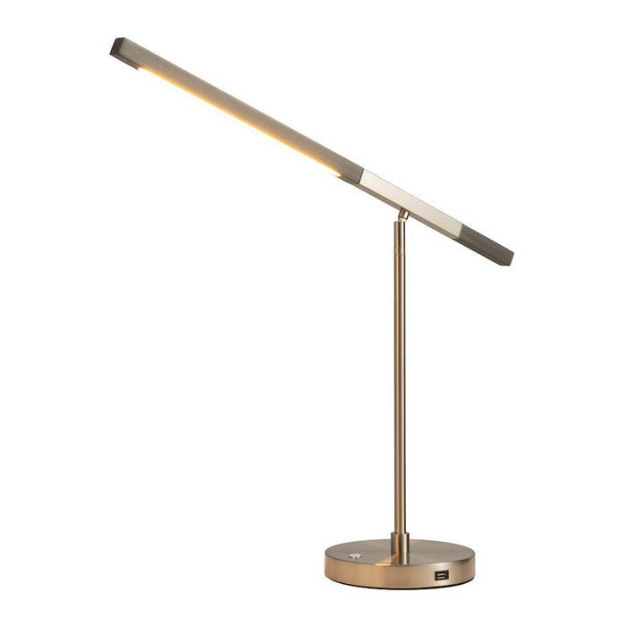 Nova California Port 35" Table Lamp, Charcoal Gray Wood/Nickel