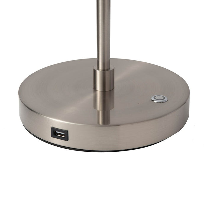 Nova California Port 35" Table Lamp, Charcoal Gray Wood/Nickel