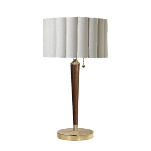 Nova of California Scalloped 1Lt Table Lamp, Brass/Walnut/White - 1011802WB