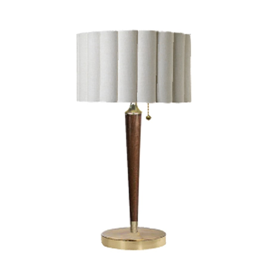 Nova of California Scalloped 1Lt Table Lamp, Brass/Walnut/White - 1011802WB