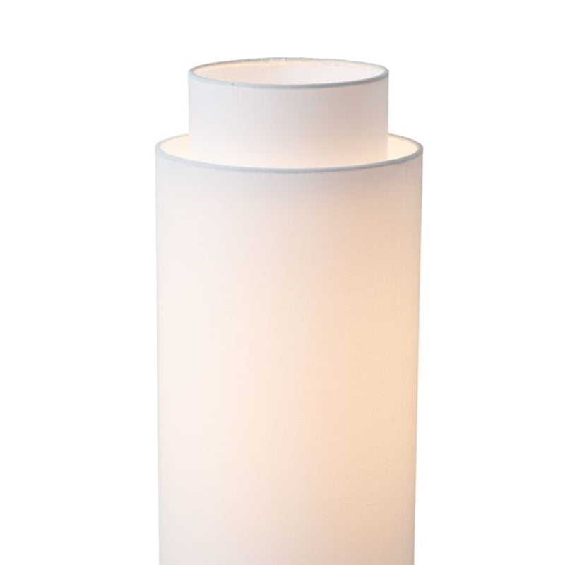 Nova California Lollipop 31in 1-Light Table Lamp | Mid-Century Black Nickel and White Linen | Bedroom & Desk | 12 x 12 x 31 in | Model 1011804BN