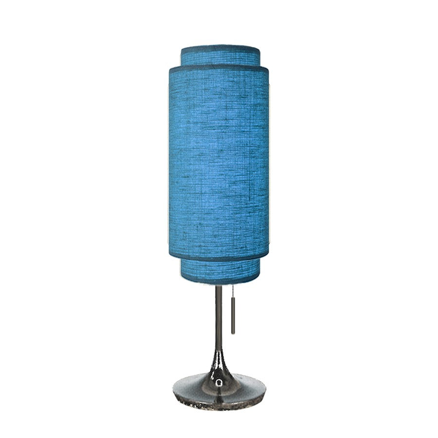 Nova of California Lollipop 1Lt Table Lamp, Black Nickel/Sky Blue - 1011805BN