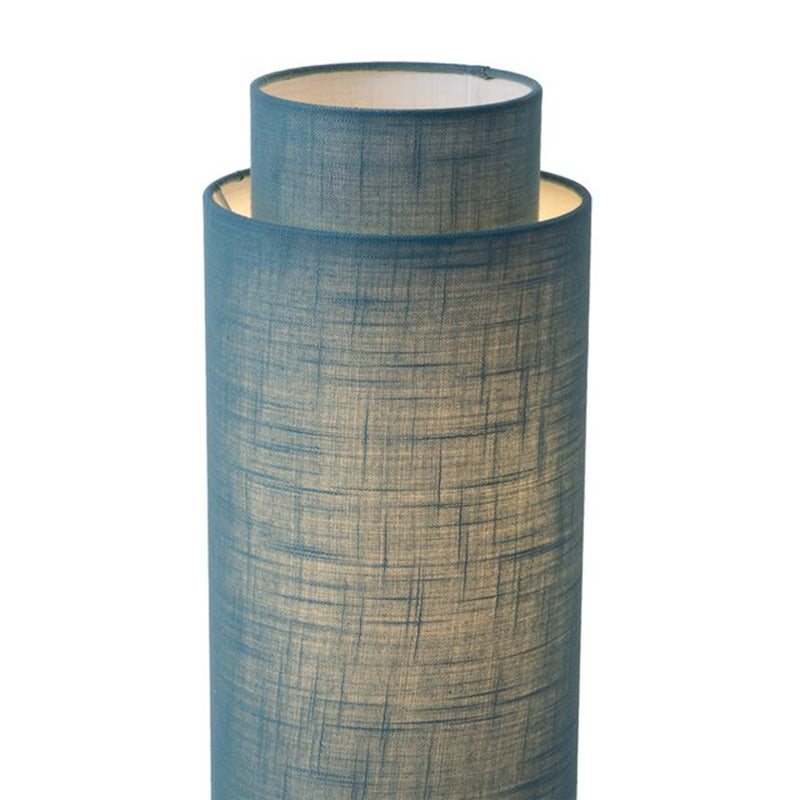 Nova California Lollipop 31in 1-Light Table Lamp | Mid-Century Sky Blue Linen and Black Nickel | Bedroom & Nightstand Accent | Model 1011805BN