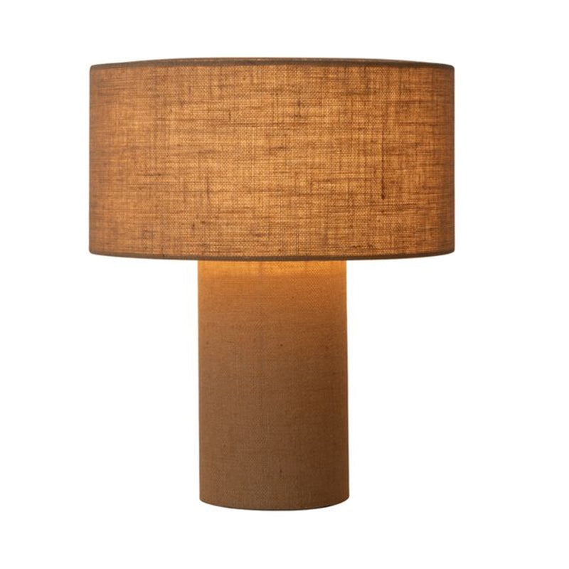 Nova California Moonlight 24in 1-Light Table Lamp | Contemporary Beige Burlap and Marble Base | Living Room & Bedroom | Model 1018593