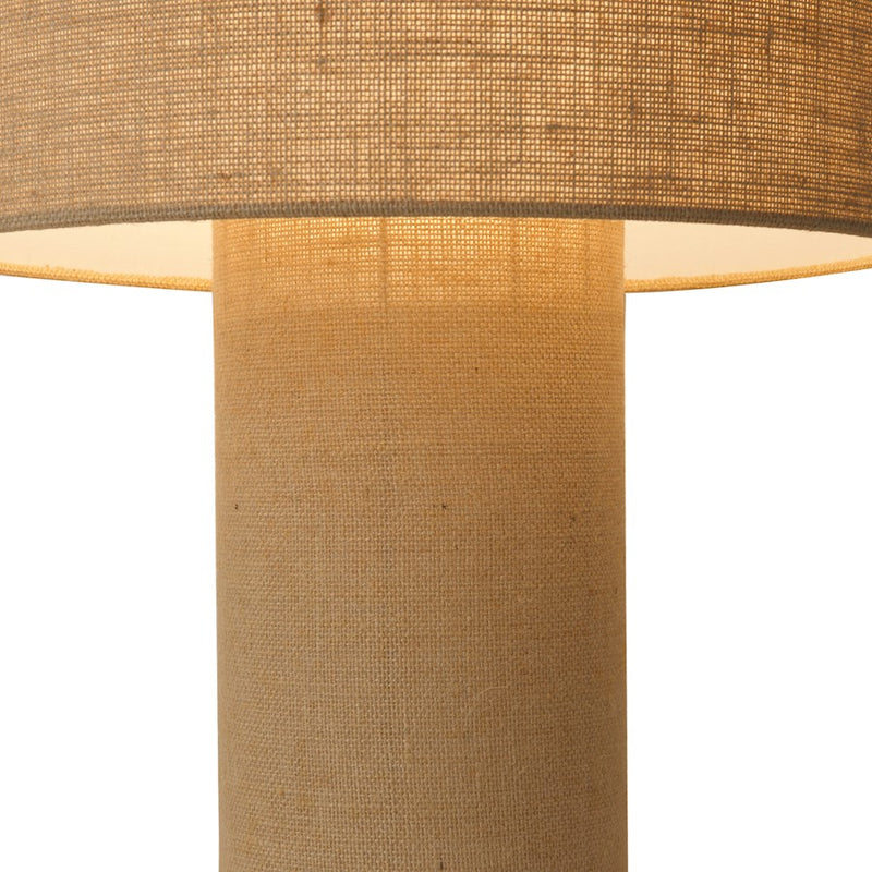 Nova California Moonlight 24in 1-Light Table Lamp | Contemporary Beige Burlap and Marble Base | Living Room & Bedroom | Model 1018593