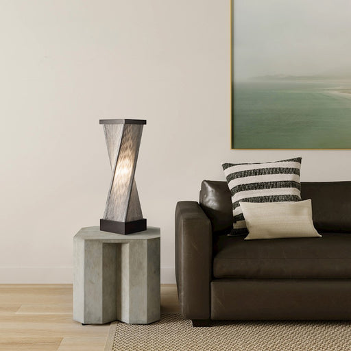 Nova California Torque 24" Table Lamp, Espresso Wood/Nickel/Silver