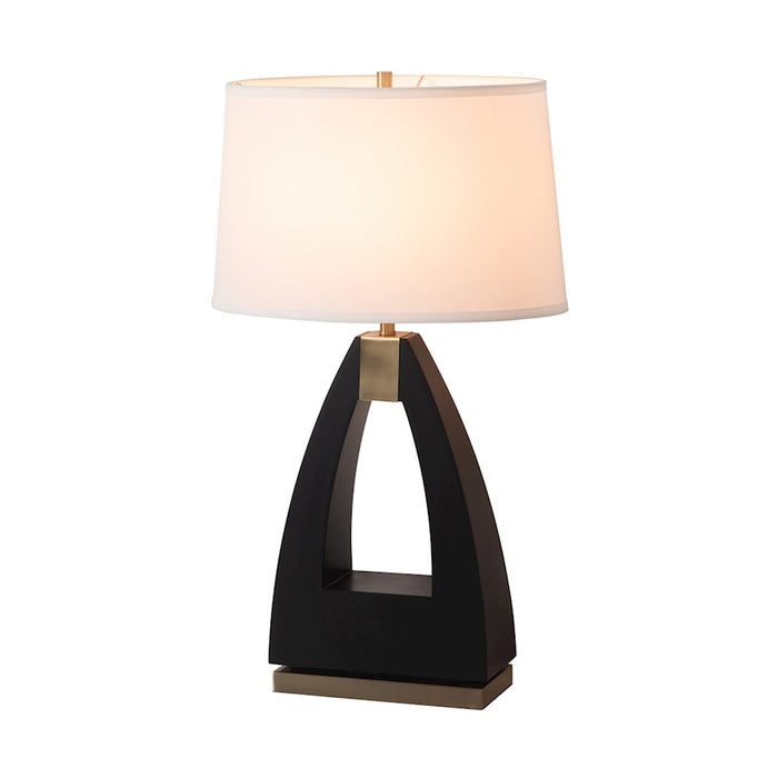 Nova California Trina 1 Light Table Lamp, Ebony/Brass/White Linen - 10392B