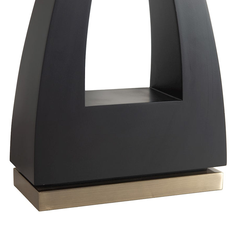 Nova California Trina 31in 1-Light Table Lamp | Mid-Century Ebony and Weathered Brass with White Linen Shade | Living Room & Bedside | Model 10392B