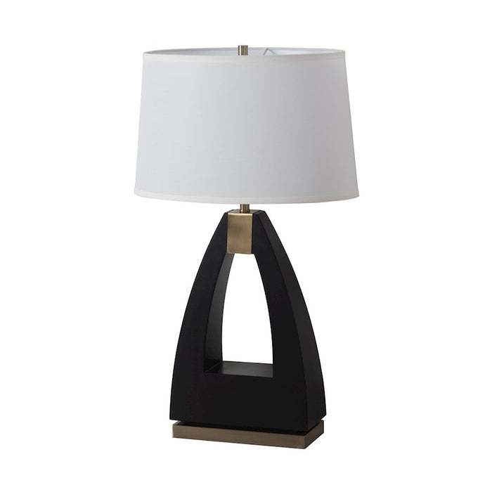 Nova California Trina 1 Light Table Lamp, Ebony/Brass/White Linen