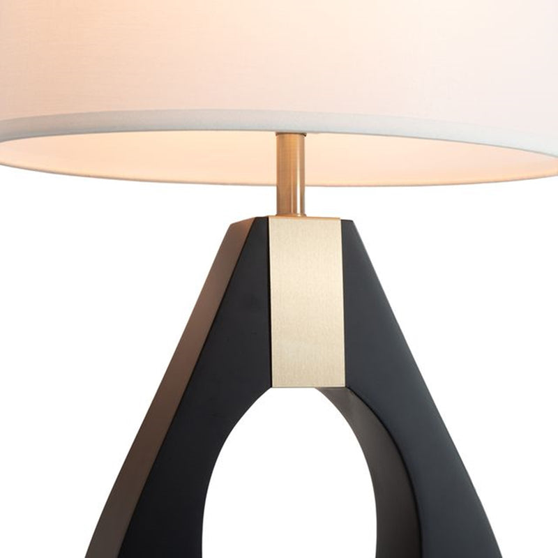 Nova California Pearson 31in Table Lamp | Mid-Century Ebony and Weathered Brass with White Linen Shade | Living Room & Bedroom | Model 10394B