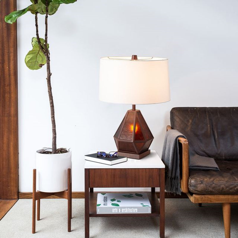Nova California Mica 22in Table Lamp | Transitional Bronze and Amber Mica Mineral | Living Room & Bedroom Nightstand | 16 x 16 x 26 in | Model 107723