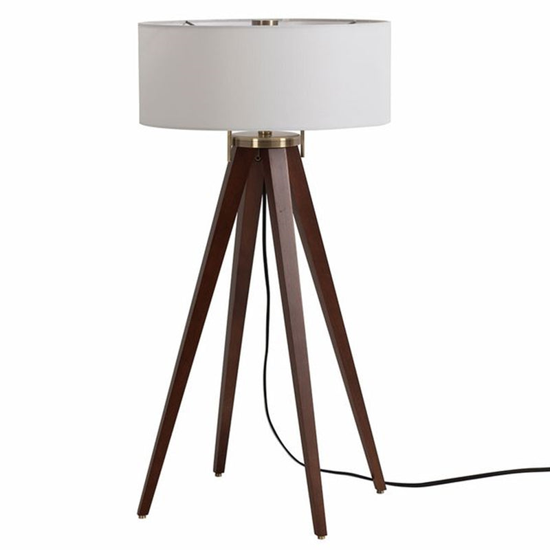 Nova California Quattro 31in 1-Light Table Lamp | Mid-Century Dark Walnut and Weathered Brass | Living Room & Bedroom | Model 10859DB