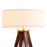 Nova California Quattro 1 Light Table Lamp, Walnut Wood/Brass/White