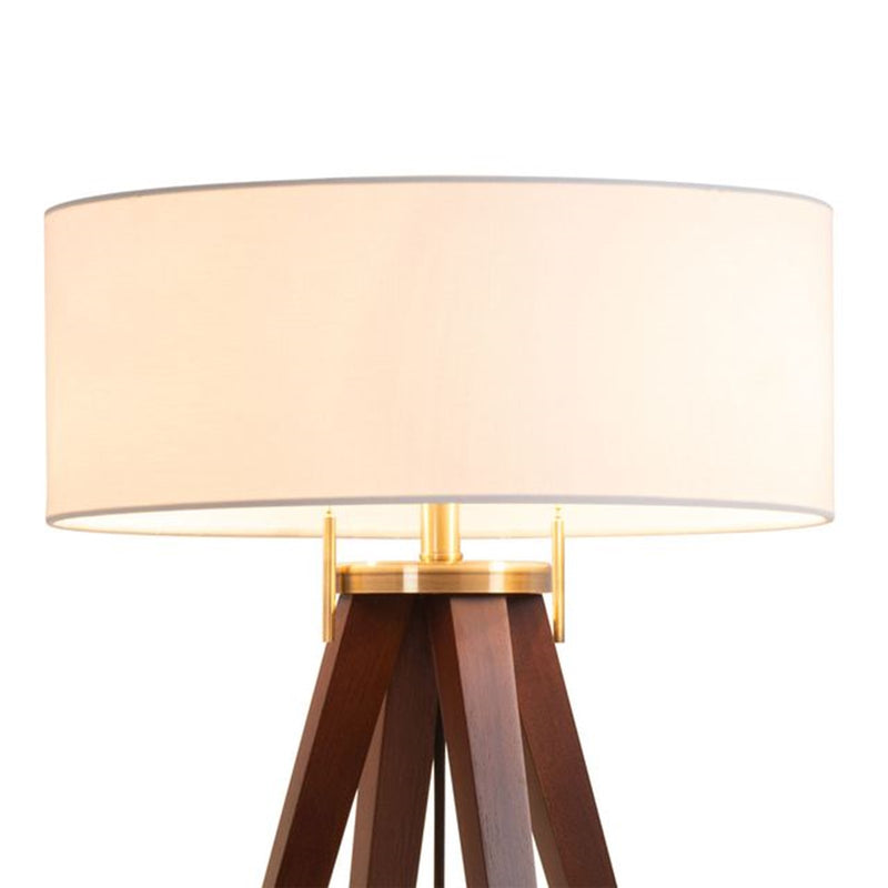 Nova California Quattro 31in 1-Light Table Lamp | Mid-Century Dark Walnut and Weathered Brass | Living Room & Bedroom | Model 10859DB