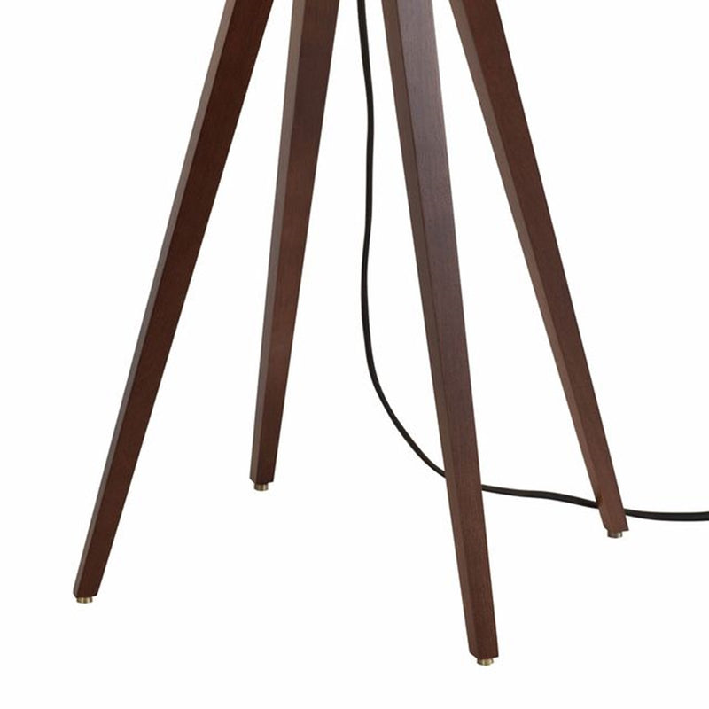 Nova California Quattro 31in 1-Light Table Lamp | Mid-Century Dark Walnut and Weathered Brass | Living Room & Bedroom | Model 10859DB