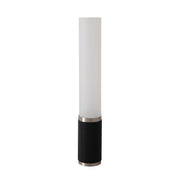 Nova California Tambo Cylindro 29in Accent Table Lamp | Black Oak Wood and Satin Nickel with White Acrylic Shade | Living Room & | Model 1110800BO