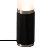 Nova California Tambo Cylindro 29in Accent Table Lamp | Black Oak Wood and Satin Nickel with White Acrylic Shade | Living Room & | Model 1110800BO