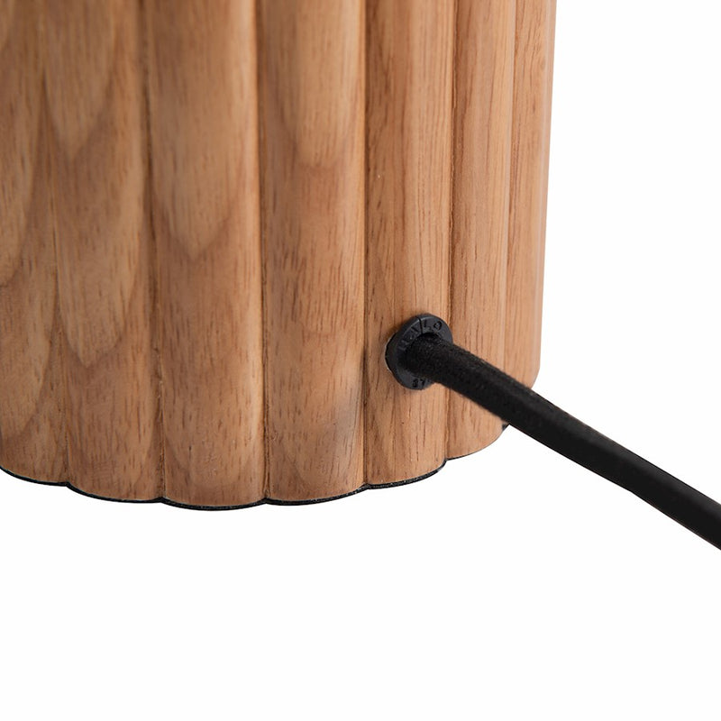 Nova California Tambo 26in 1-Light Accent Table Lamp | Mid-Century Natural Ash Wood and Weathered Brass White Linen | Living Room & | Model 1110832LW