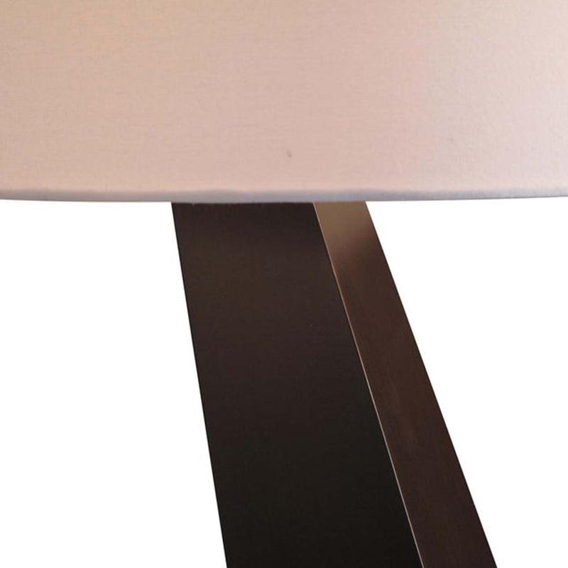 Nova California Obelisk 29in Table Lamp | Contemporary Dark Walnut Wood and White Linen | Living Room & Bedroom | 3000 Lumens, 2700K | Model 11889