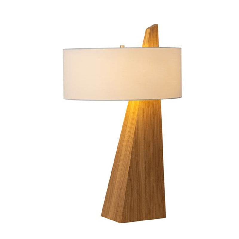 Nova California Obelisk 31in 1-Light Table Lamp | Mid-Century Modern Natural Ash Wood and White Linen Shade | Living Room & Office | Model 11889LW