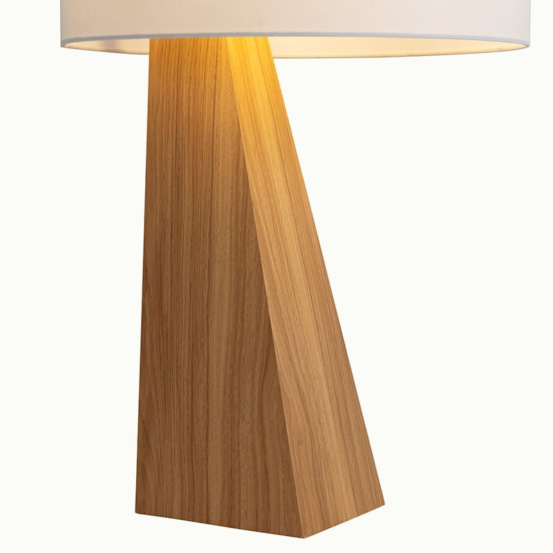 Nova California Obelisk 31in 1-Light Table Lamp | Mid-Century Modern Natural Ash Wood and White Linen Shade | Living Room & Office | Model 11889LW