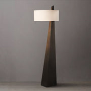 Nova California Obelisk 63in Floor Lamp | Contemporary Dark Walnut Wood and White Linen | Living Room & Reading Nook | 3000 Lumens | Model 11891