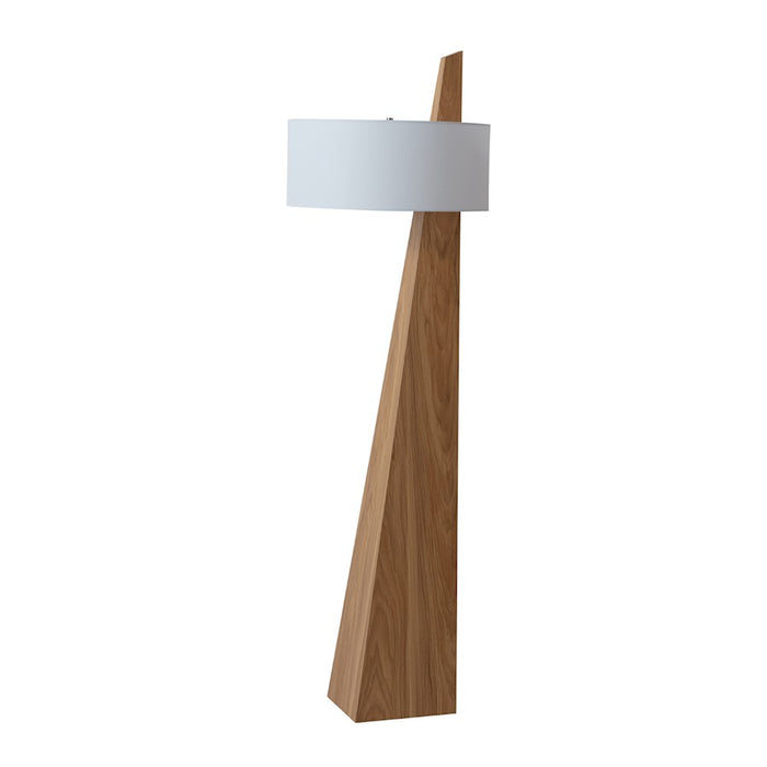 Nova California Obelisk 1 Light Floor Lamp, Natural Ash/White