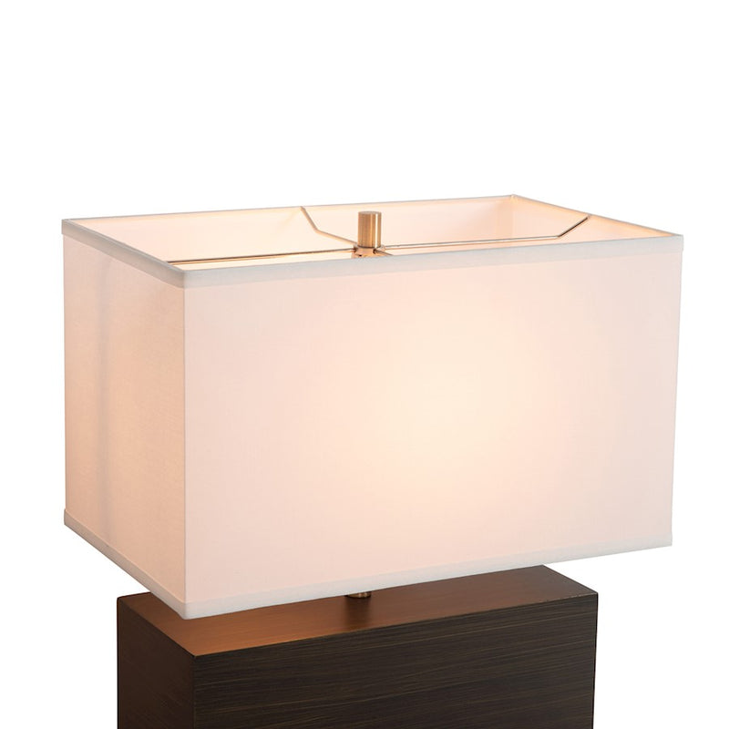 Nova California Zen Reclining 2-Light Table Lamp | Modern Ebony and Weathered Brass Wood | Living Room & Bedroom Reading Light | Model 130284BG