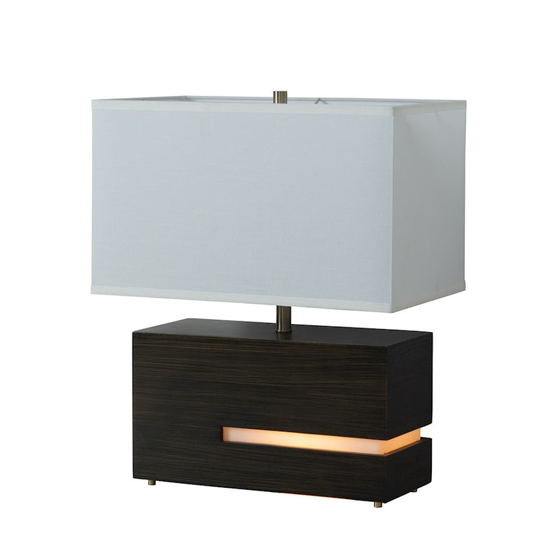 Nova California Zen Reclining 2-Light Table Lamp | Modern Ebony and Weathered Brass Wood | Living Room & Bedroom Reading Light | Model 130284BG