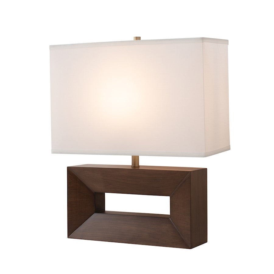 Nova California Julie Reclining 1Lt Table Lamp, Walnut/Brass/White - 1310830DW