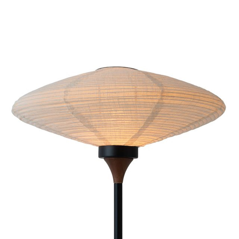 Nova California Roswell 70in Torchiere Floor Lamp | Mid-Century Matte Black and White Linen | Living Room & Bedroom Ambient Light | Model 15010833MB