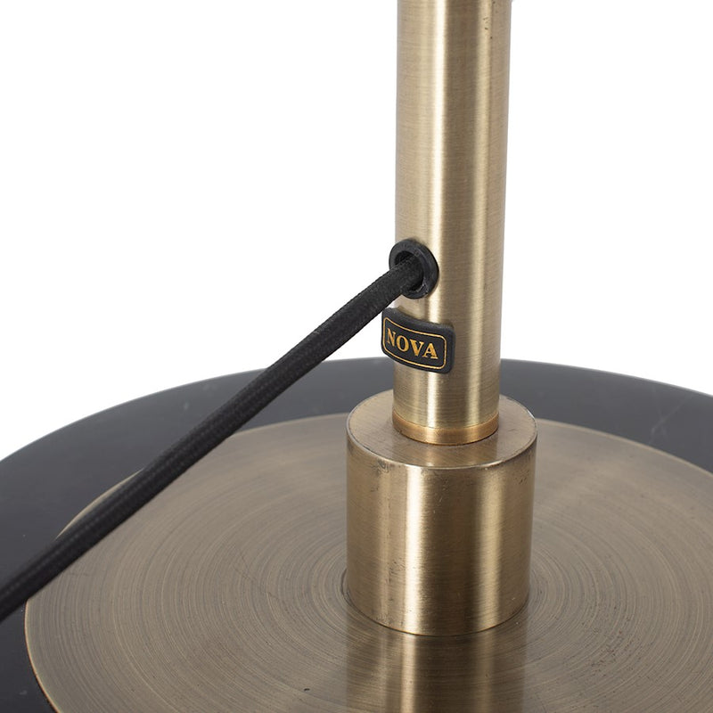 Nova California Luna Bella 72in 1-Light Torchiere Floor Lamp | Mid-Century Modern Weathered Brass and Gold Leaf Steel | Living Room | Model 1510017WB