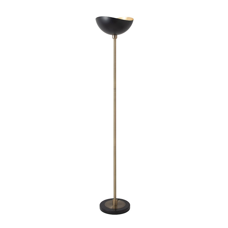 Nova California Luna Bella 72in 1-Light Torchiere Floor Lamp | Mid-Century Modern Weathered Brass and Gold Leaf Steel | Living Room | Model 1510017WB