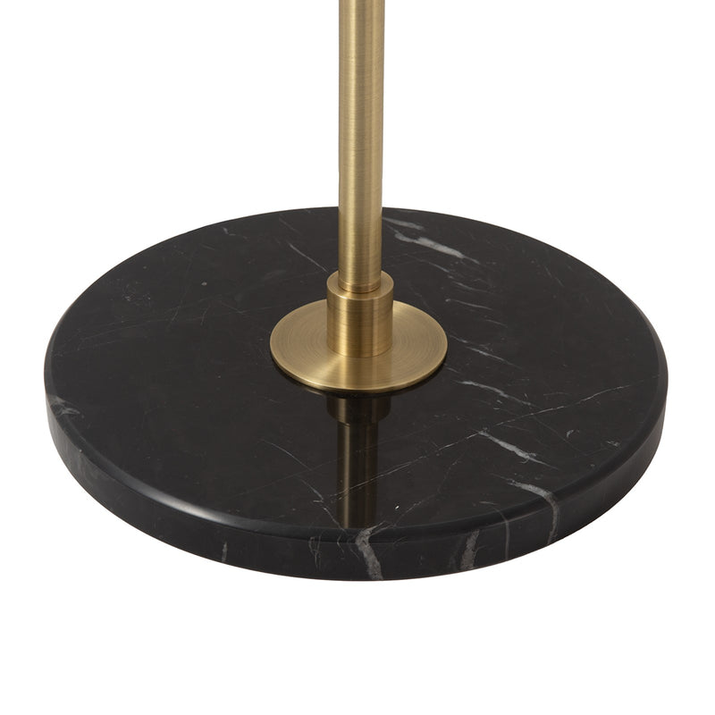 Nova California Rancho Mirage 22in Torchiere Floor Lamp | Mid-Century Matte Black and Gold-Leaf Steel | Living Room & Bedroom | Model 1510824WB