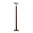 Nova California Tambo 1 Light Torchiere, Walnut/Brass/Opal Glass