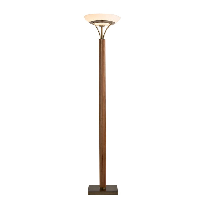 Nova California Tambo 1 Light Torchiere, Ash Wood/Brass/Opal Glass - 1510832LW