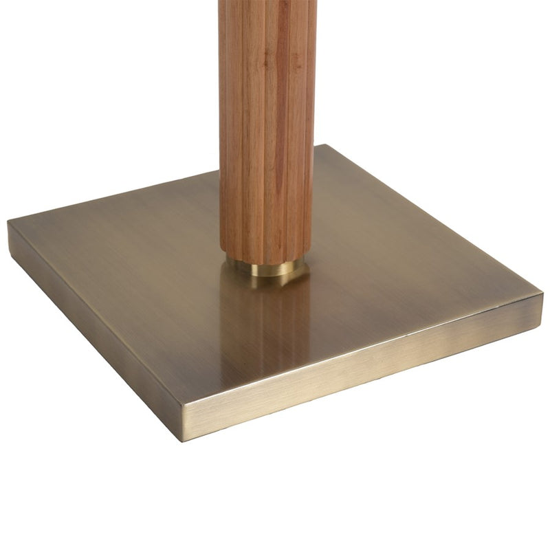 Nova California Tambo 72in 1-Light Torchiere Floor Lamp | Mid-Century Natural Ash Wood and Weathered Brass Opal Glass | Living Room | Model 1510832LW