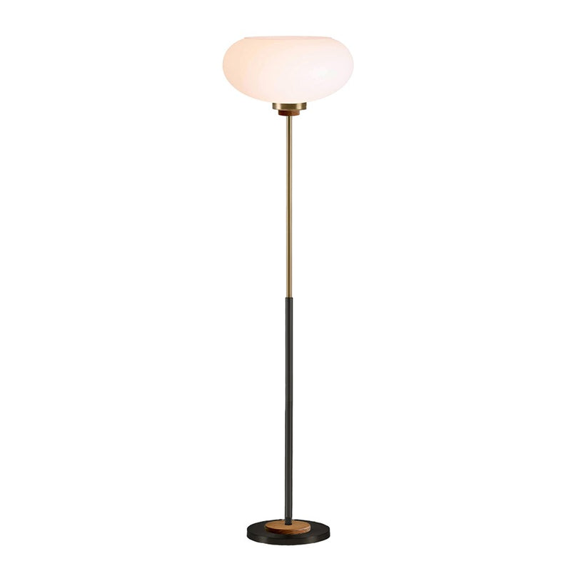 Nova of California Morelli 1Lt Torchiere, Brass Black/White - 1512202WB