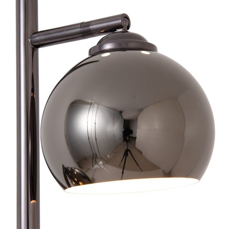 Nova California Triplet 61in 3-Light Tree Floor Lamp | Mid-Century Modern Black Nickel Steel and Black Marble Base | Living Room & | Model 1610800BN