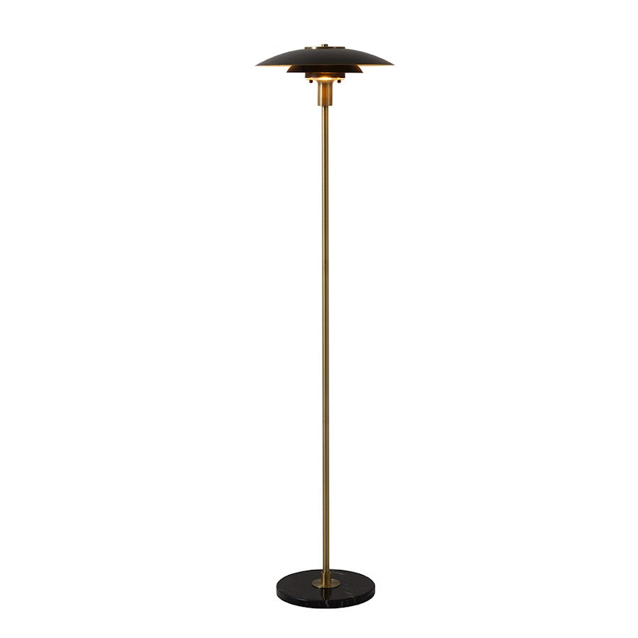 Nova California Rancho Mirage 1 Light Floor Lamp, Black/Brass/Black - 2010824MB