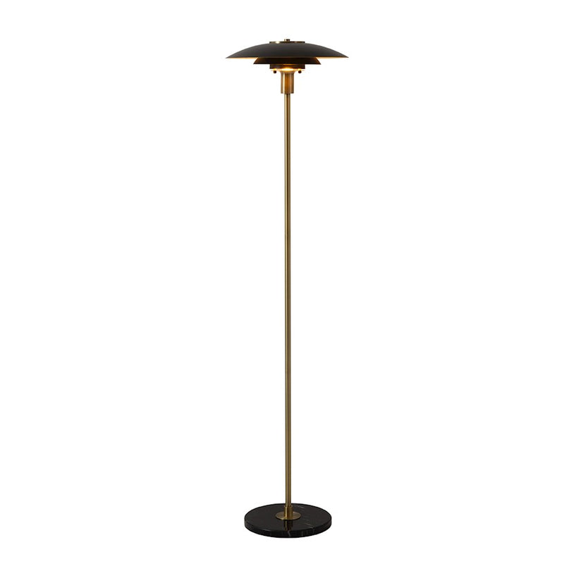 Nova California Rancho Mirage 61in 1-Light Floor Lamp | Mid-Century Modern Matte Black and Weathered Brass Steel | Living Room & | Model 2010824MB
