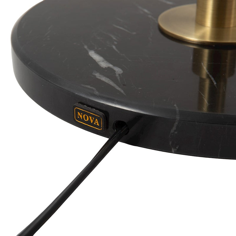 Nova California Rancho Mirage 61in 1-Light Floor Lamp | Mid-Century Modern Matte Black and Weathered Brass Steel | Living Room & | Model 2010824MB