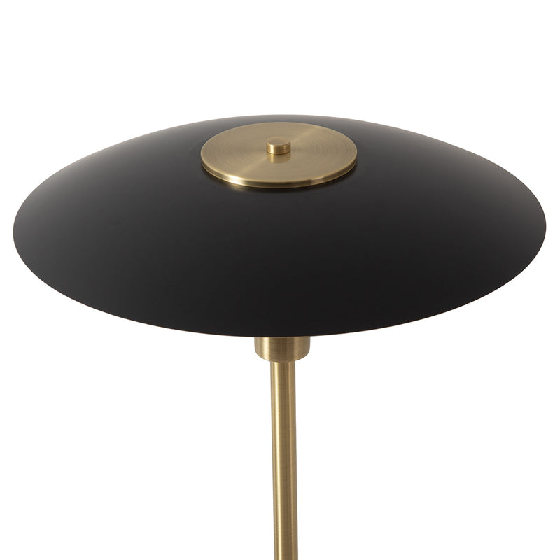 Nova California Rancho Mirage 61in Floor Lamp | Mid-Century Modern Weathered Brass and Matte Black Steel with Gold-Leaf Shade | Model 2010824WB