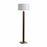 Nova California Tambo 1 Light Floor Lamp, Walnut Wood/Brass/White