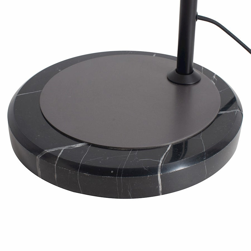 Nova California Roswell 62in 1-Light Floor Lamp | Mid-Century Modern Matte Black and White Linen Orb Shade | Living Room & Bedroom | Model 2010833MB