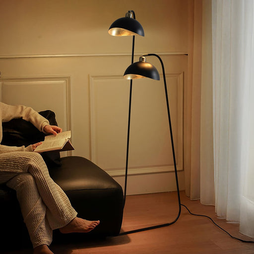 Nova of California Luna Bella 2 Light Floor Lamp, MB/BLACK/GOLD LEAF - 2011018WB