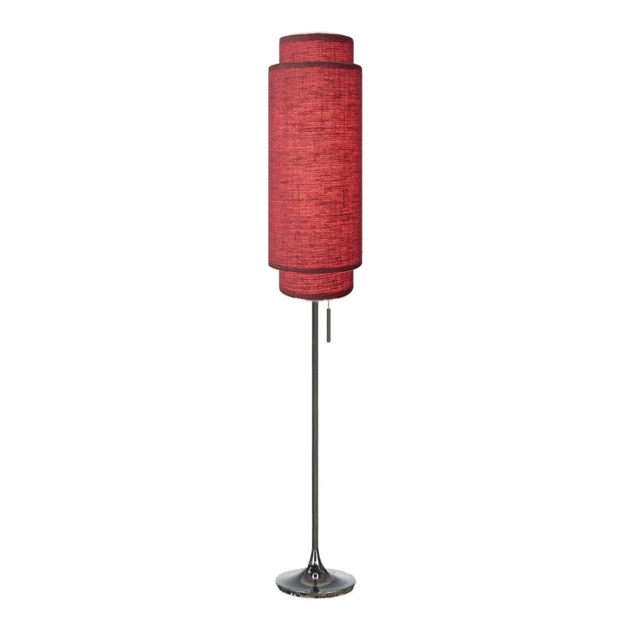 Nova of California Lollipop 1Lt Floor Lamp, Black Nickel/Crimson Red - 2011803BN