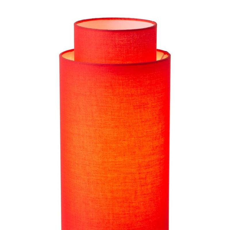 Nova California Lollipop 61in 1-Light Floor Lamp | Mid-Century Modern Black Nickel and Crimson Red Linen | Bedroom & Living Room | Model 2011803BN