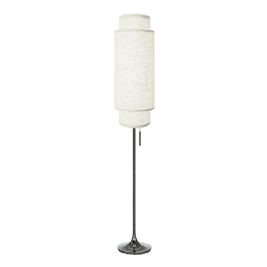 Nova of California Lollipop 1 Light Floor Lamp, Black Nickel/White - 2011804BN